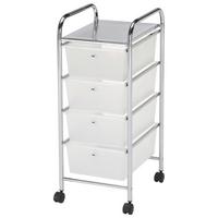 Cărucior de servit Pauli - alb/culoare crom, Modern, plastic/metal (33/82/39cm) - Based