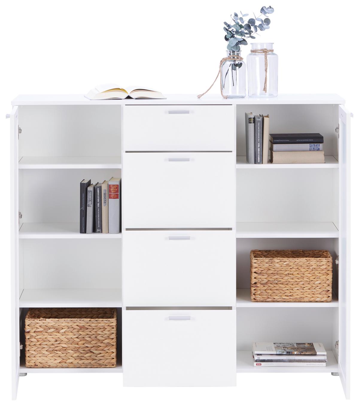 Highboard Xeno in Weiss - Weiss, Konventionell, Holzwerkstoff/Kunststoff (135/115/37cm) - Mömax