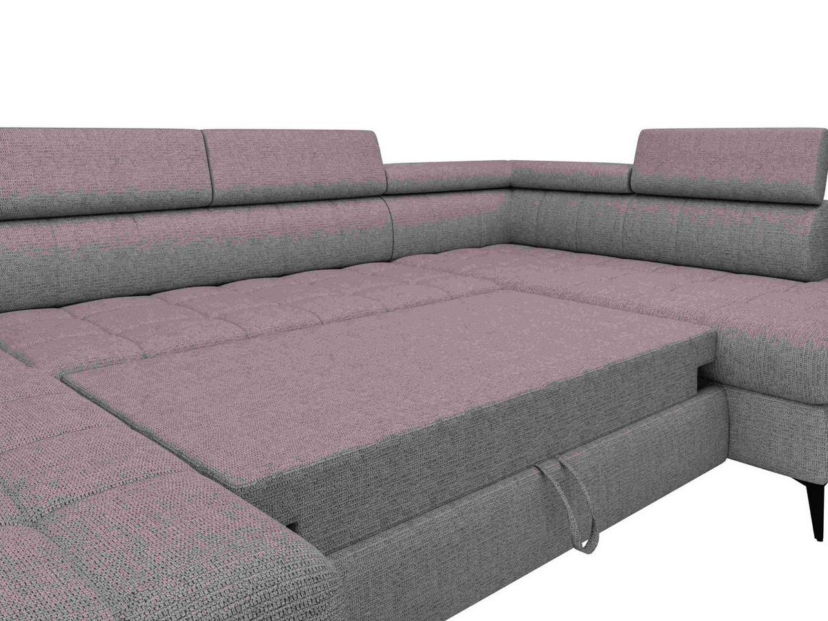 Sarokkanapé Ágyfunkcióval Look - taupe, Modern, textil/fa (195/82-100/343cm) - Mömax