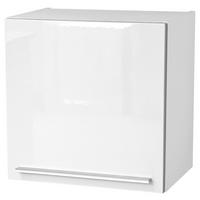 SZAFKA KUCHENNA GÓRNA JAZZ - biały wysoki połysk/kolor srebrny, Basics, materiał drewnopochodny/tworzywo sztuczne (50/50/34,6cm) - MID.YOU