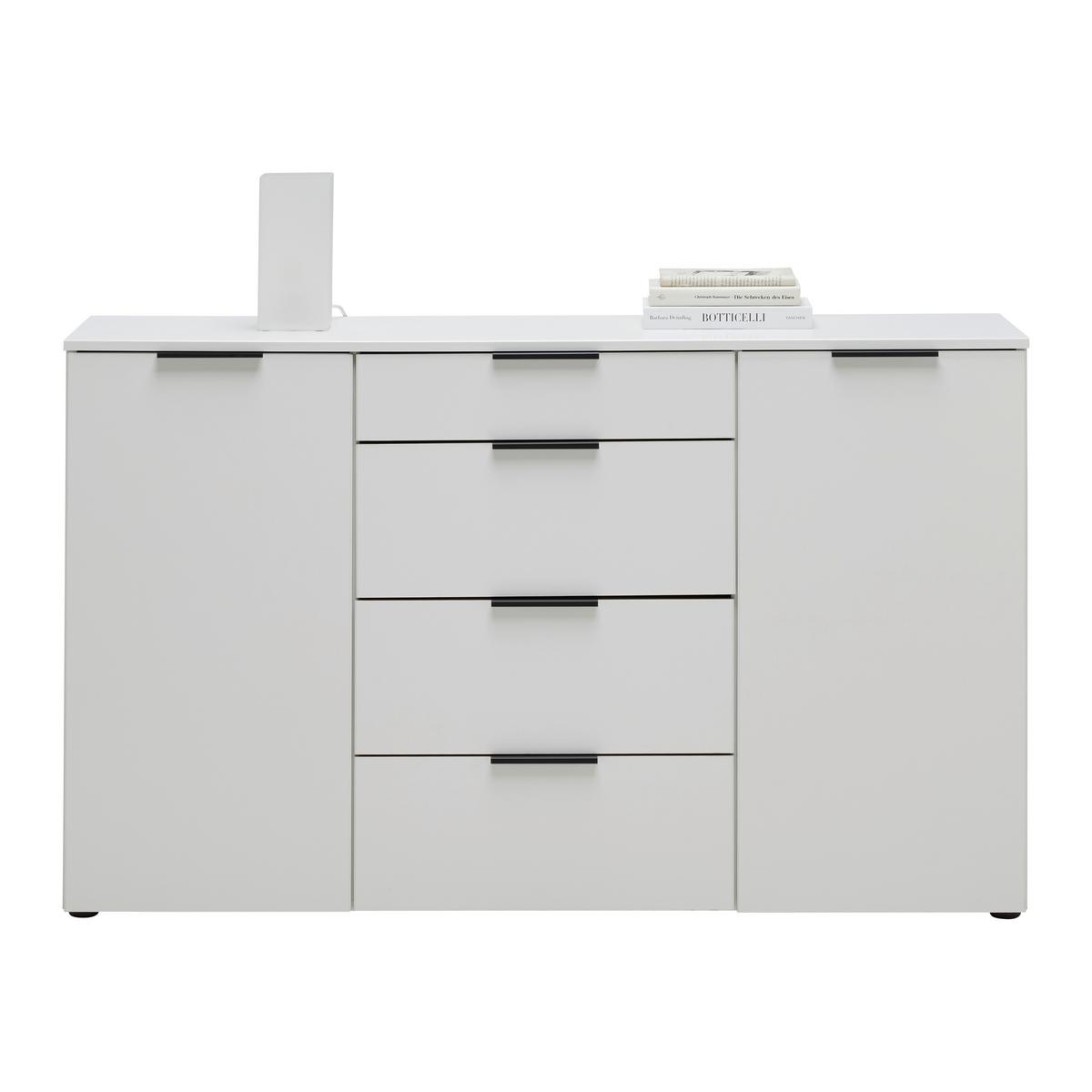 Kommode Level 36 Black A Weiß - Schwarz/Weiß, KONVENTIONELL, Holzwerkstoff/Kunststoff (135/84/41cm) - Premium Living
