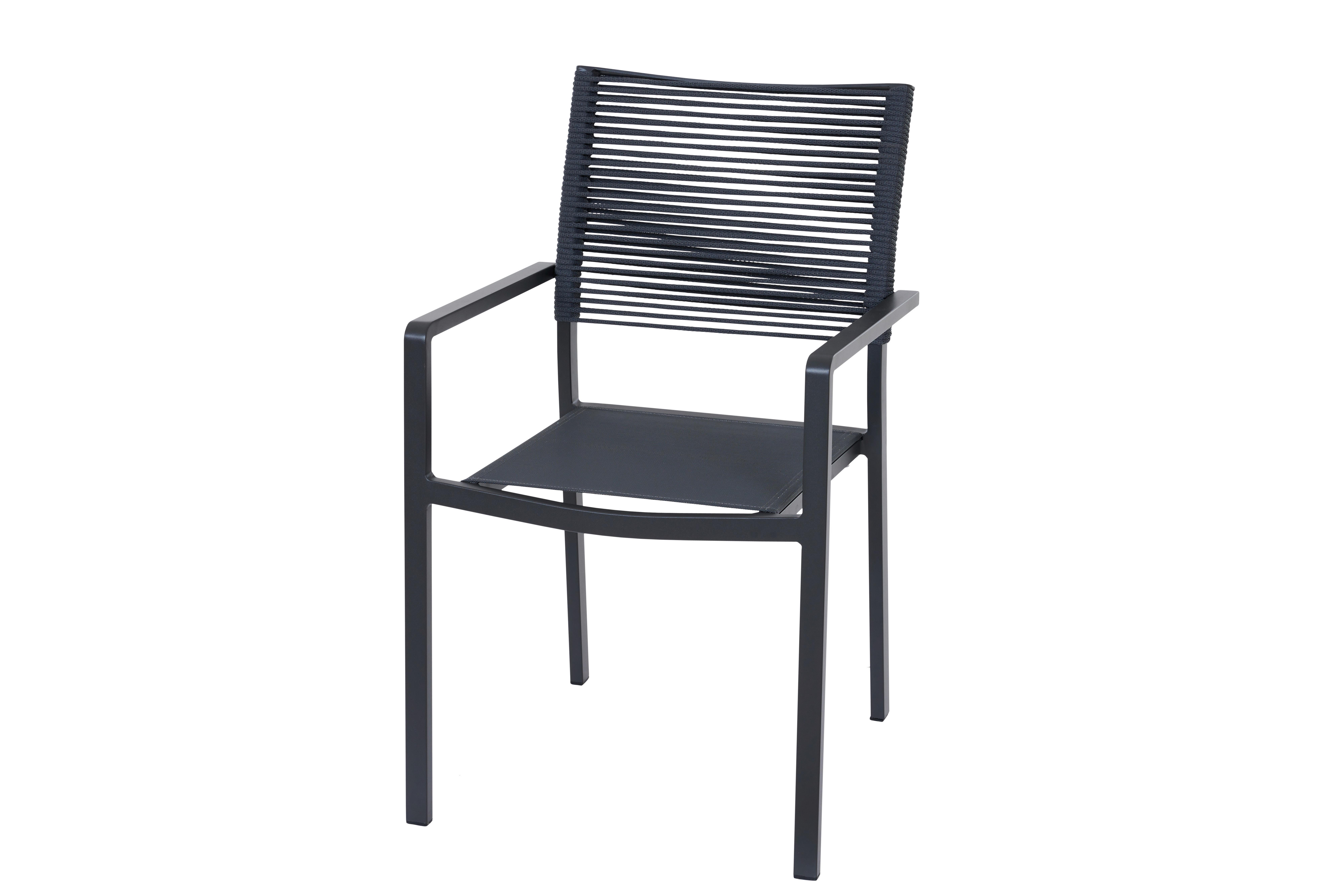Gartensessel Leeds Anthrazit - Anthrazit, Basics, Metall (54/88/58cm) - Siena Garden