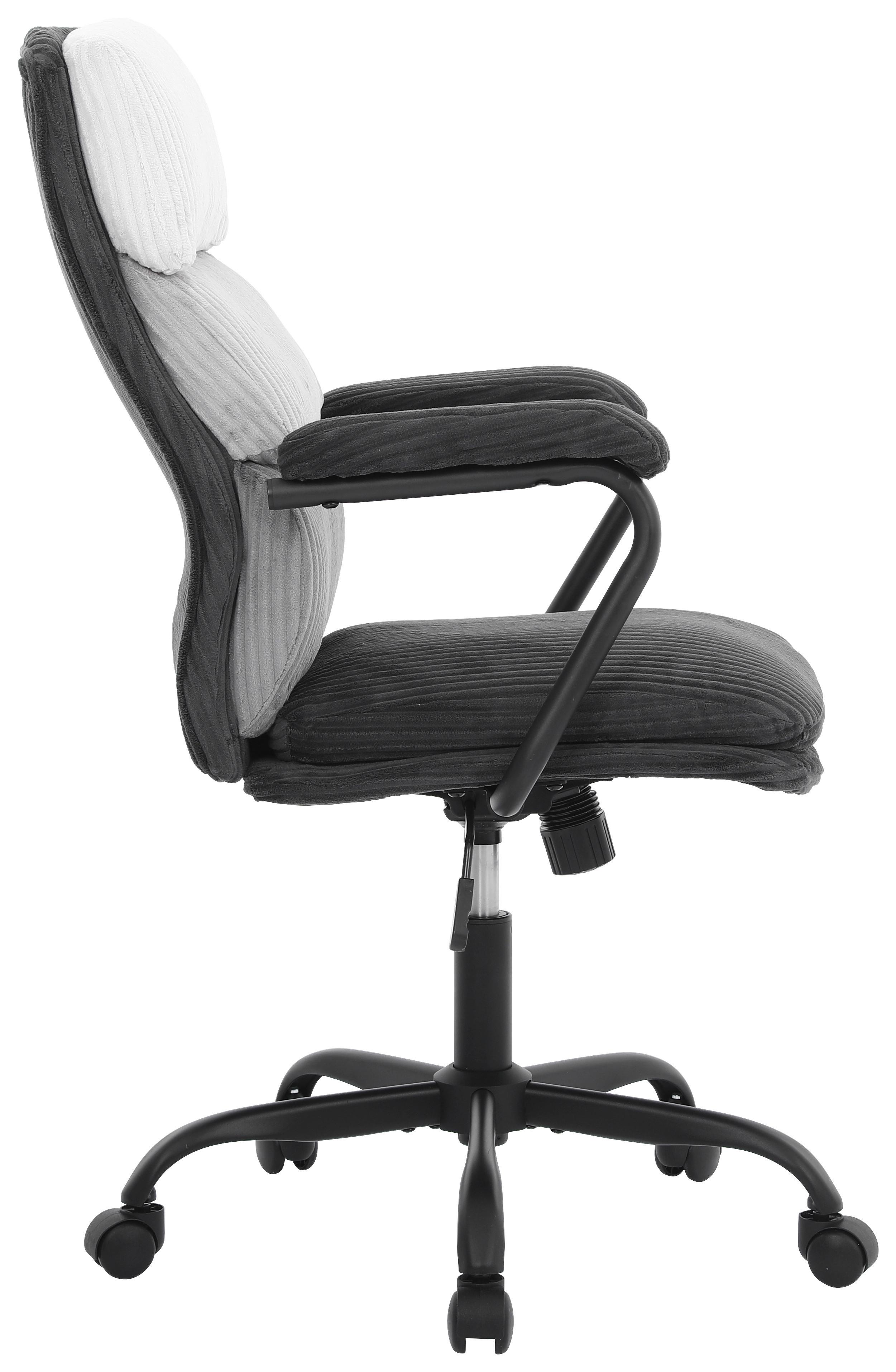 SNURRSTOL MANHATTAN 2 - mörkgrå/beige, Modern, metall/trä (58/102-112/64,5cm) - Mömax