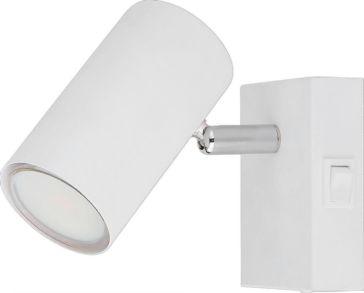 Strahler Witmo 2 Weiss/Chromfarben max. 25 Watt - Chromfarben/Weiss, Modern, Metall (7/10/12cm) - Mömax