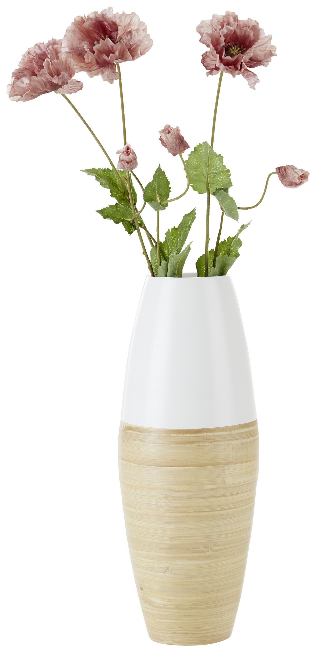 Vase Naturelle Weiß/Natur - Naturfarben/Weiß, LIFESTYLE, Holz (19/50cm) - Zandiara