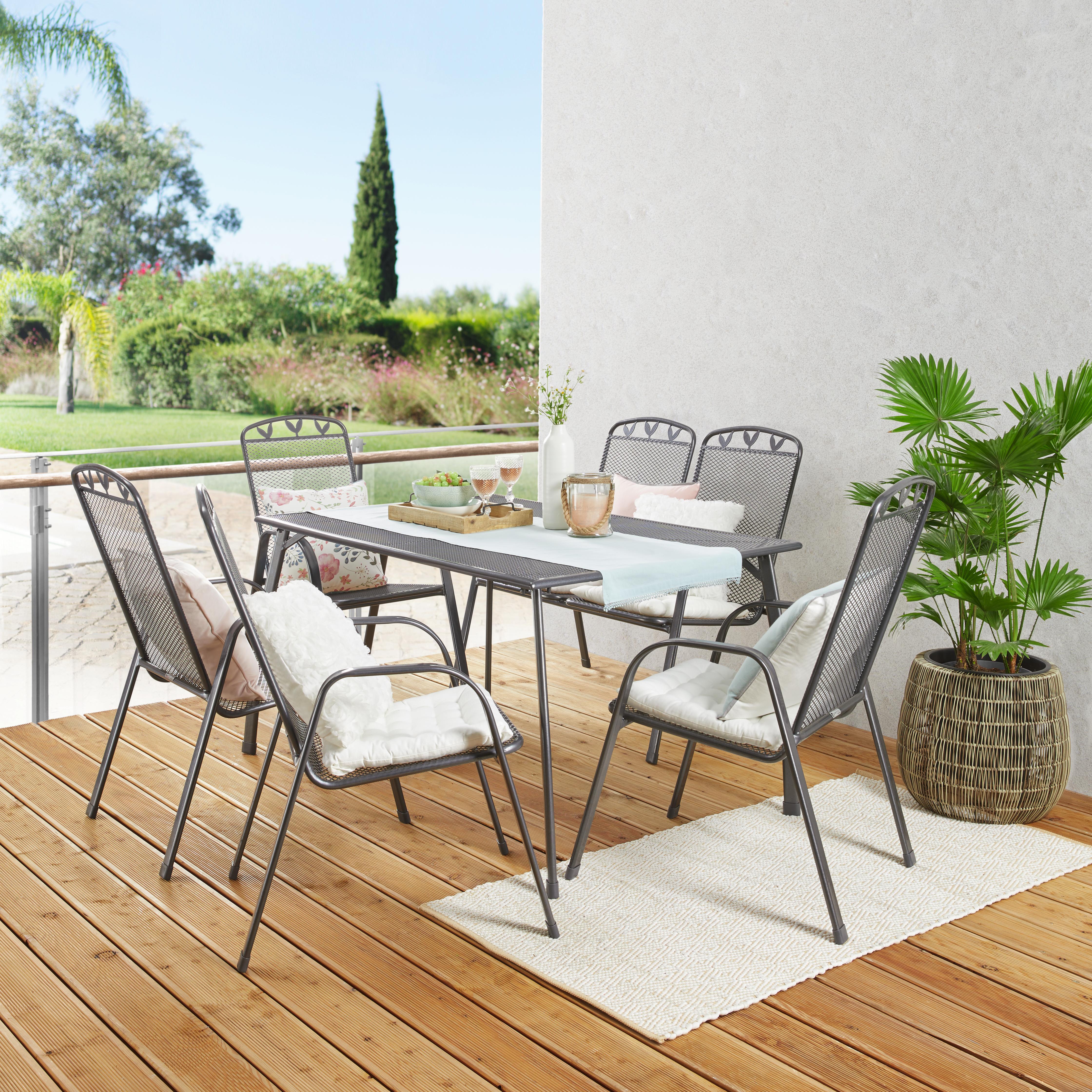 Gartentisch Bratislava in Silberfarben - Silberfarben, Kunststoff/Metall (140/74/90cm) - Modern Living