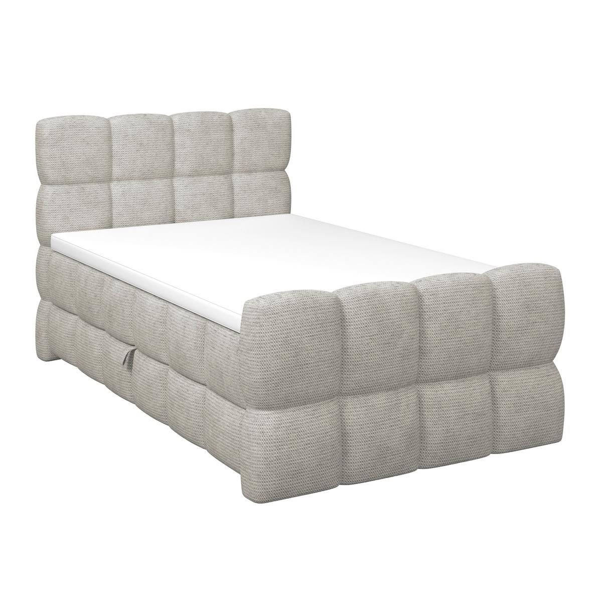 Postelja Boxspring Brisbane, Ekru Barva, 140x200 - črna/ekru, Trend, kovina/umetna masa (140/200cm) - Premium Living