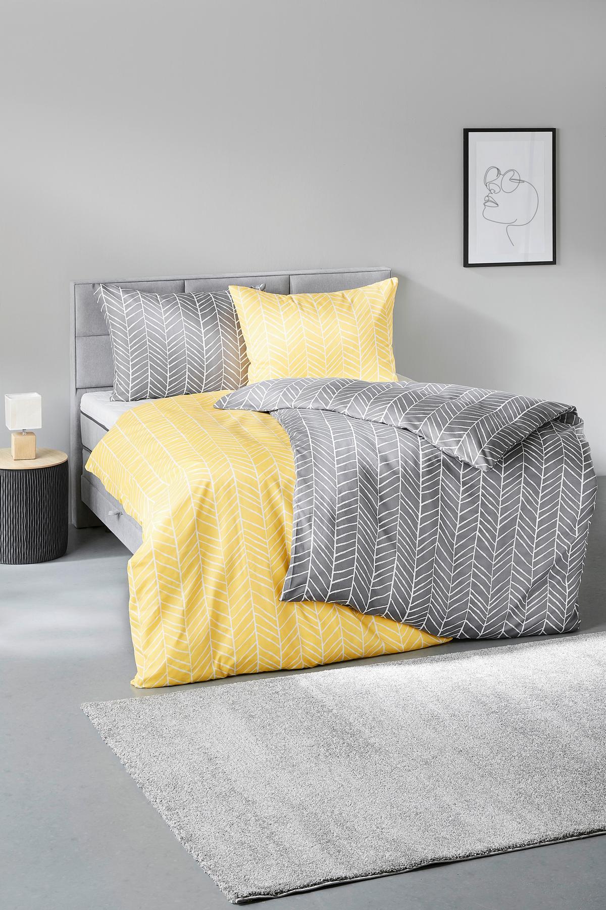 Ágyneműhuzat-garnitúra Marble - sárga, Konventionell, textil (140/200cm) - Modern Living