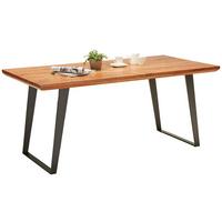 Esstisch Herkules Akaziefarben Echtholz ca. 175x90x76cm - Schwarz/Akaziefarben, LIFESTYLE, Holz/Metall (175/76/90cm) - Based