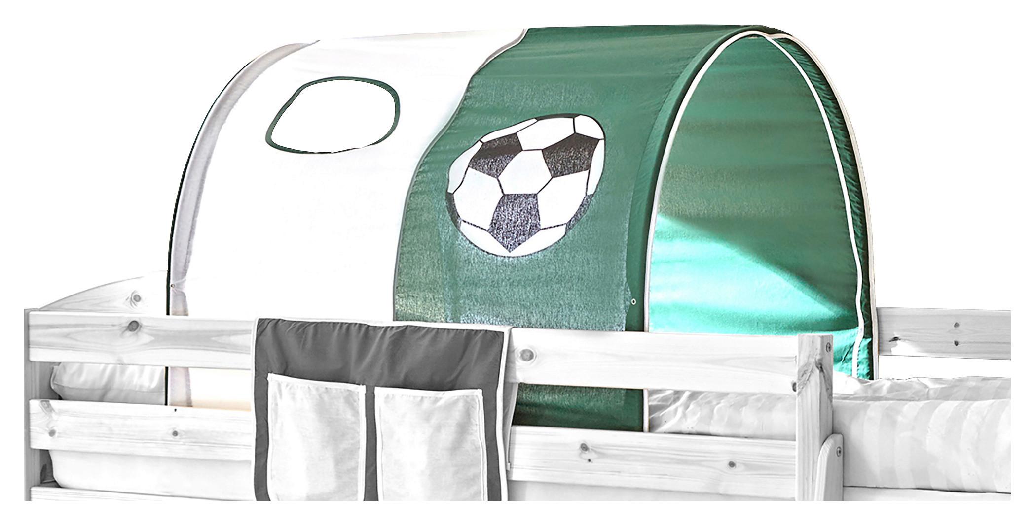 Set S Tunelom Jan - bela/temno zelena, Konvencionalno, kovina/tekstil (100/73/87cm) - MID.YOU
