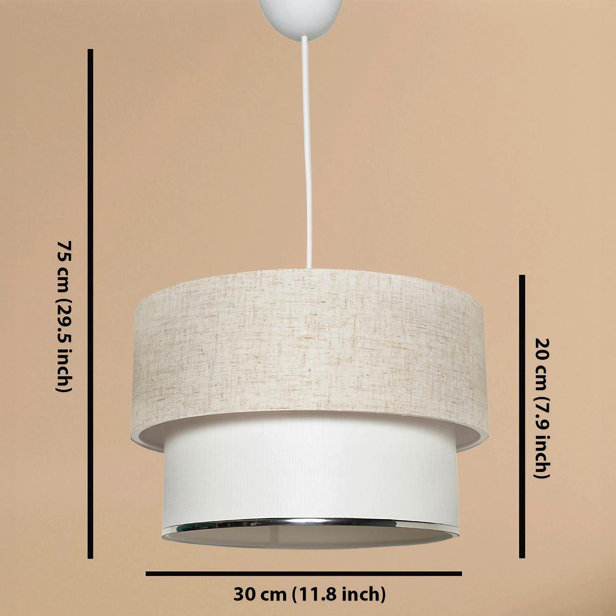 LAMPA WISZĄCA CORBEU - CREAM - kremowy/biały, Design, metal/tkanina (30/75cm) - P & B