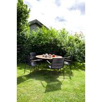 Gartentischgruppe Ellen/mood Classic Set - Anthrazit/Schwarz, Natur, Holz/Kunststoff (180/180/74cm) - Gardenson