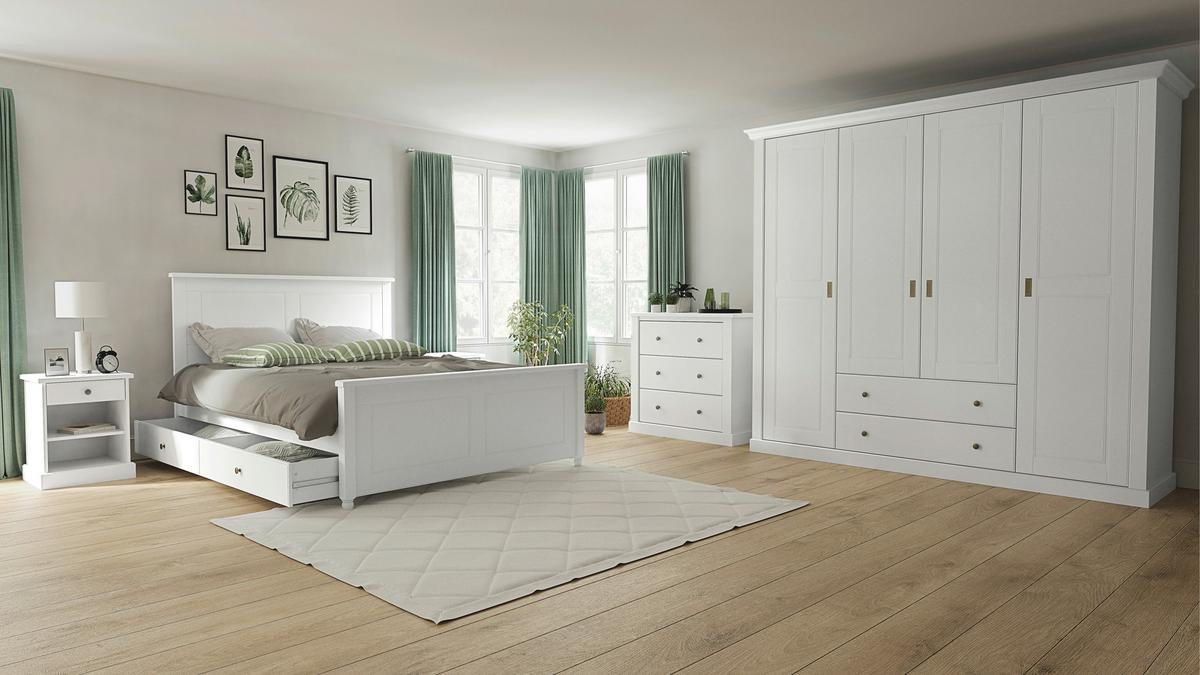 Posteljni Predal Clemence, Bela, 200 Cm - bela, Basics, leseni material (200/22/62cm) - MID.YOU