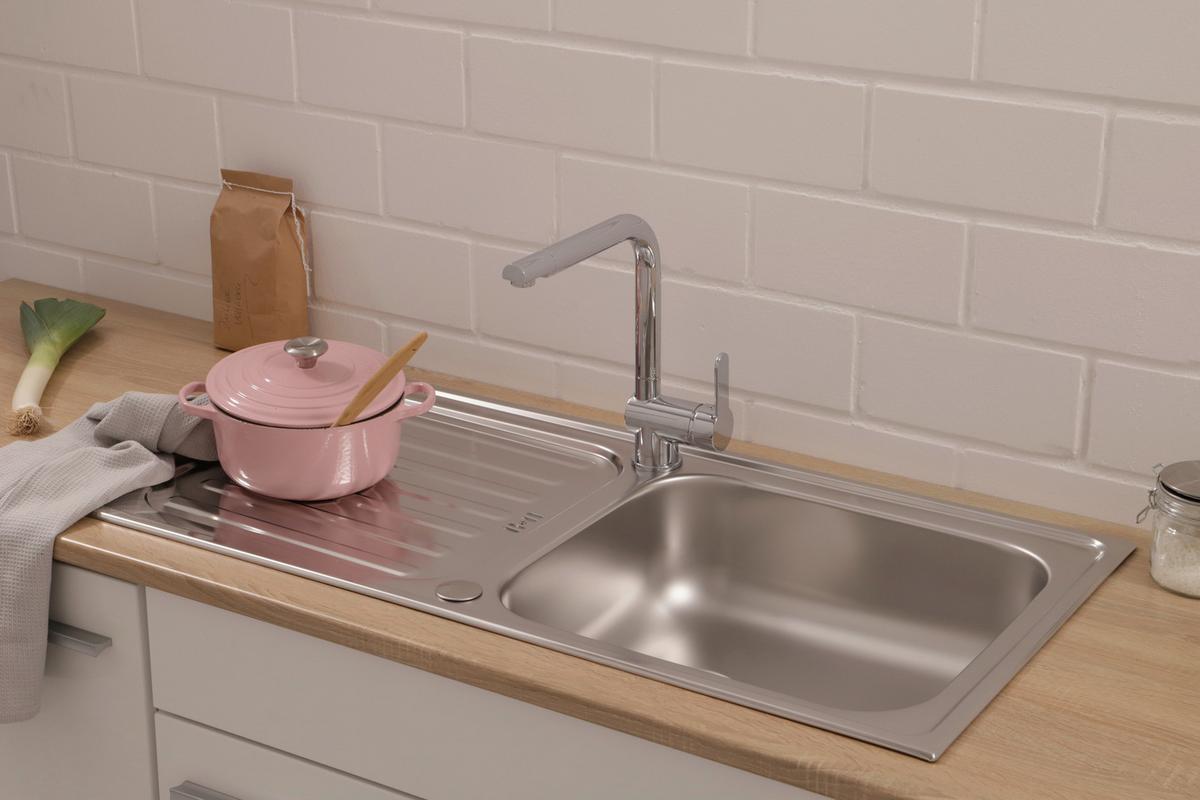 Pomivalno Korito Respekta, 100x50cm - barve nerjavečega jekla, Basics, kovina (100/17,5/50cm) - Respekta