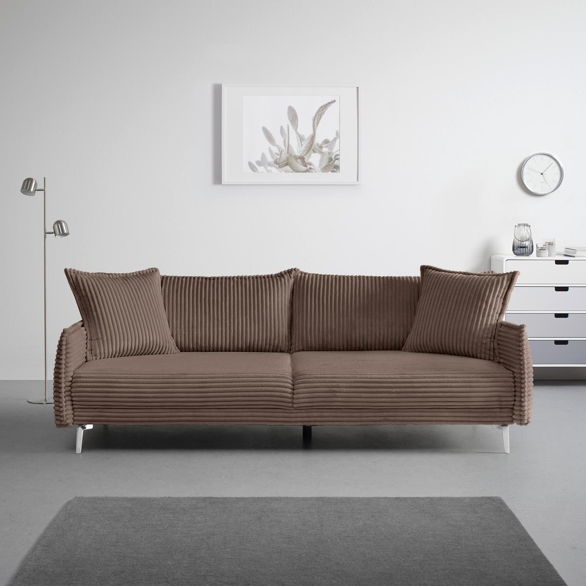 Bigsofa Kiss Dunkelbraun - Chromfarben/Dunkelbraun, MODERN, Holz/Metall (241/90/117cm) - Mömax