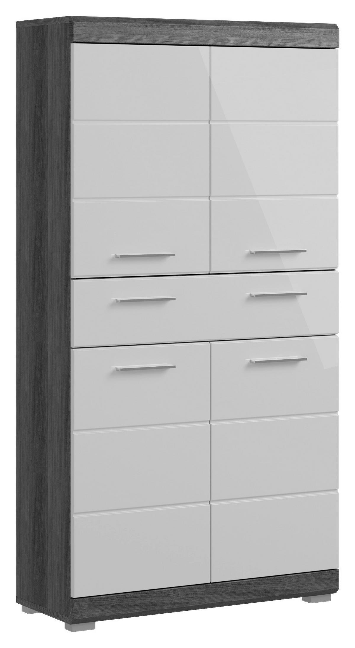 Unterschrank Scout ca. 74x141 cm Anthrazit/Weiß - Chromfarben/Weiß Hochglanz, MODERN, Holzwerkstoff/Kunststoff (74/141/31cm) - MID.YOU