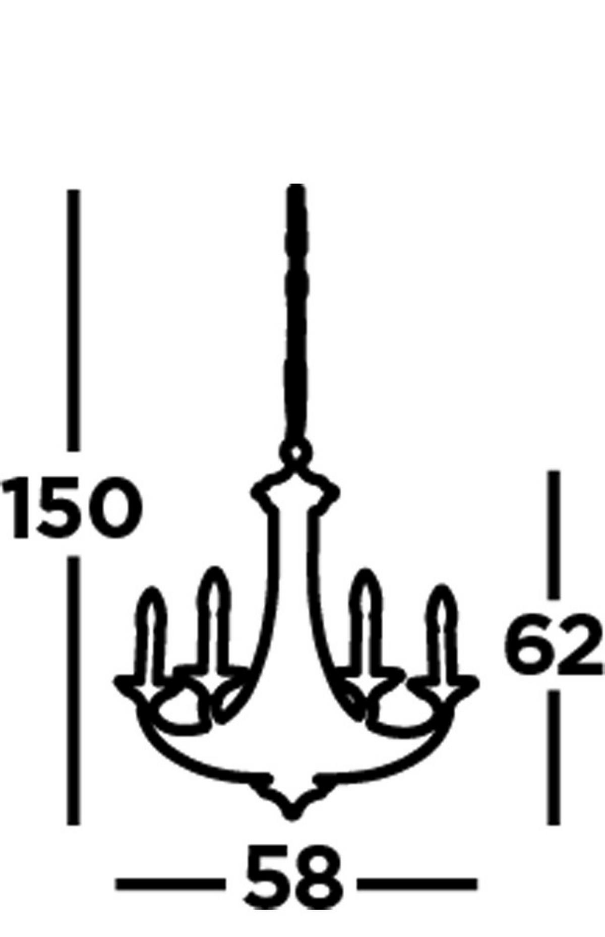 Függőlámpa Belfry 5lt 1845-5bz - barna/bronzszínű, Trend, fém (58/58/62cm)