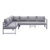 Loungegarnitur "Pergola", 5-teilig, Outdoorstoff - Dunkelgrau, MODERN, Textil/Metall (175/261cm) - Bessagi Garden