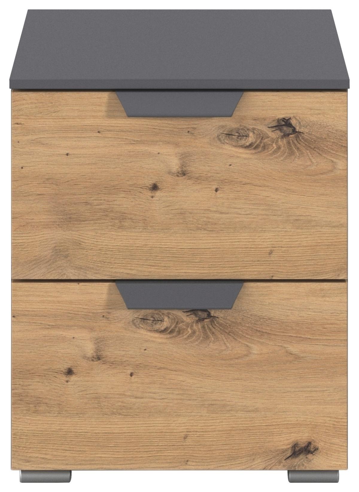 Noćni Ormarić Karpo - siva/hrast Artisan, Moderno, drvni materijal/metal (40/49/42cm) - Premium Living
