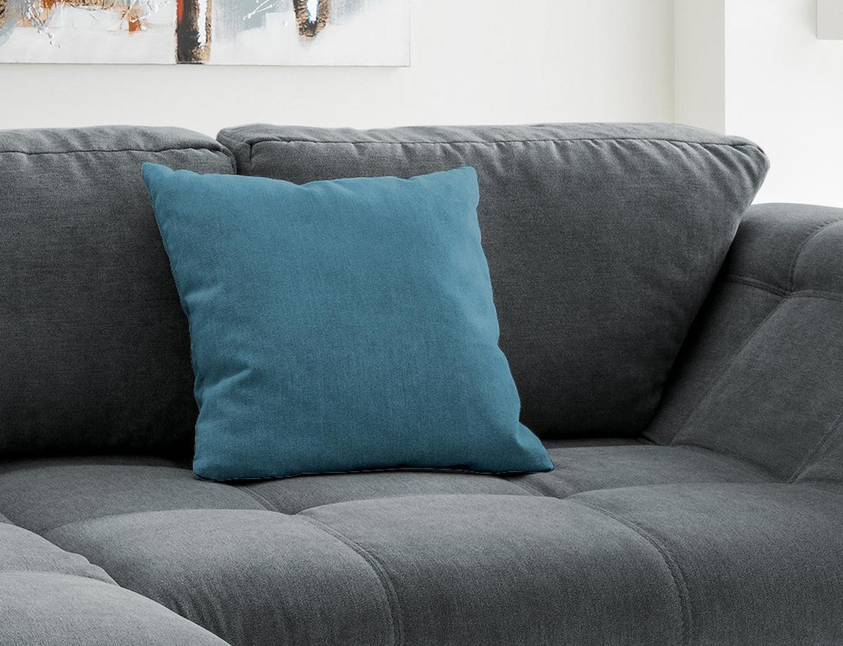 Sedežna Garnitura Agira, Antracit, Ležišče - barve kroma/modra, Design, umetna masa/tekstil (190/250cm) - Modern Living