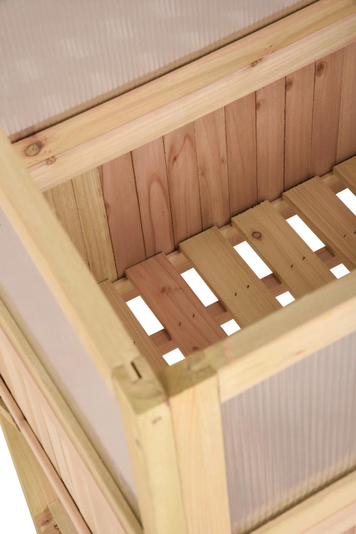 GEWÄCHSHAUS GEWÄCHSHAUS AUS HOLZ - Silberfarben/Braun, MODERN, Holz/Kunststoff (50/120/102,5cm) - Gardenson