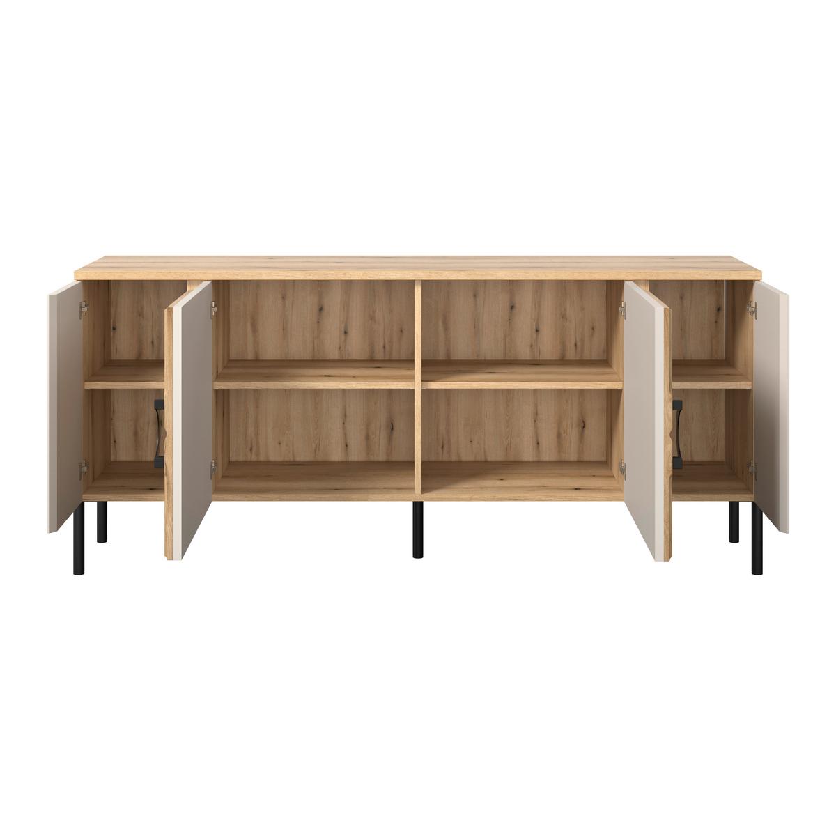 Tv Komoda Hong Kong - kašmir/boja hrasta, Trendi, metal/pločasti materijal (160/71,9/37,5cm) - Modern Living