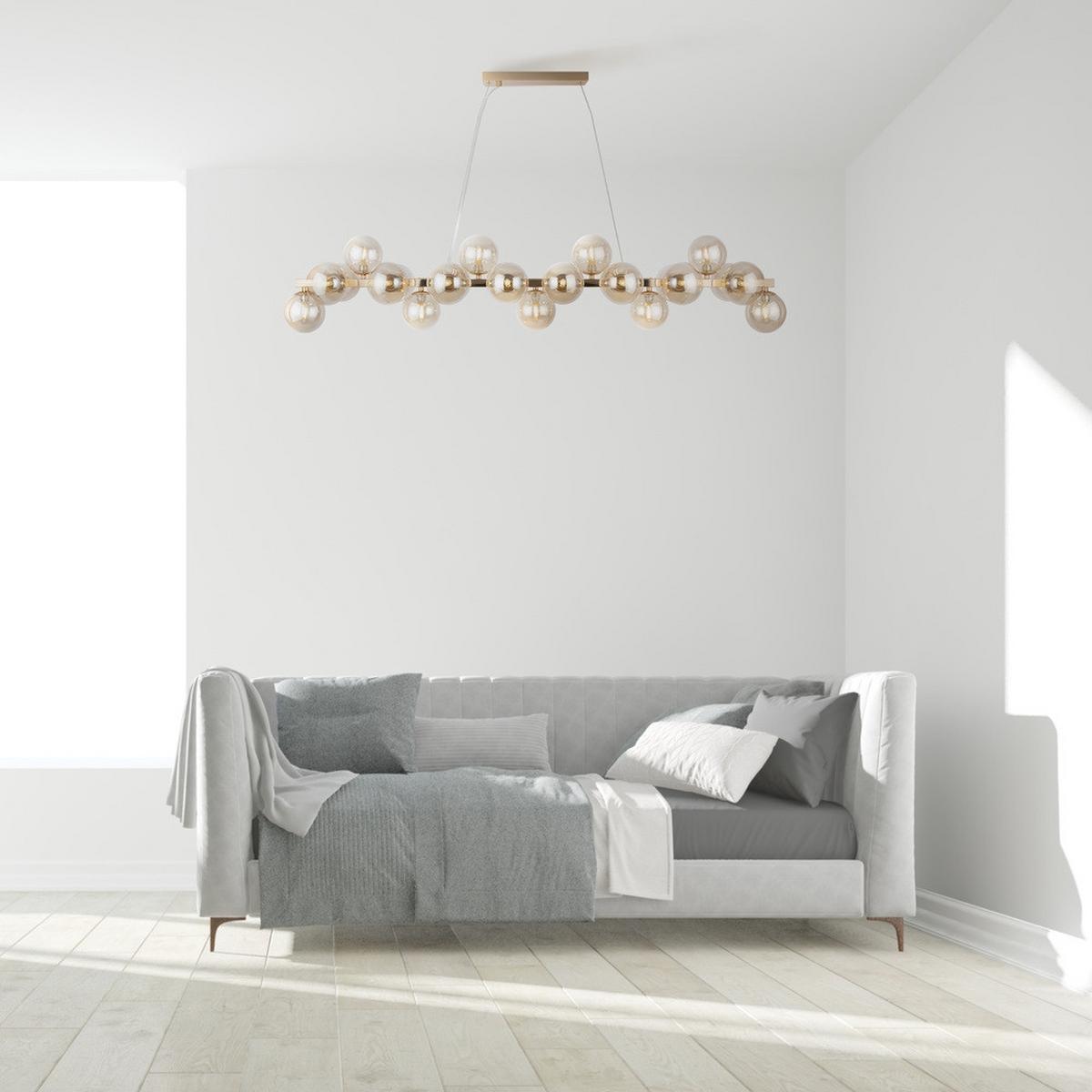 PENDELLEUCHTE DALLAS - Goldfarben, Trend, Glas/Metall (23,8/22,8/123,5cm) - MAYTONI