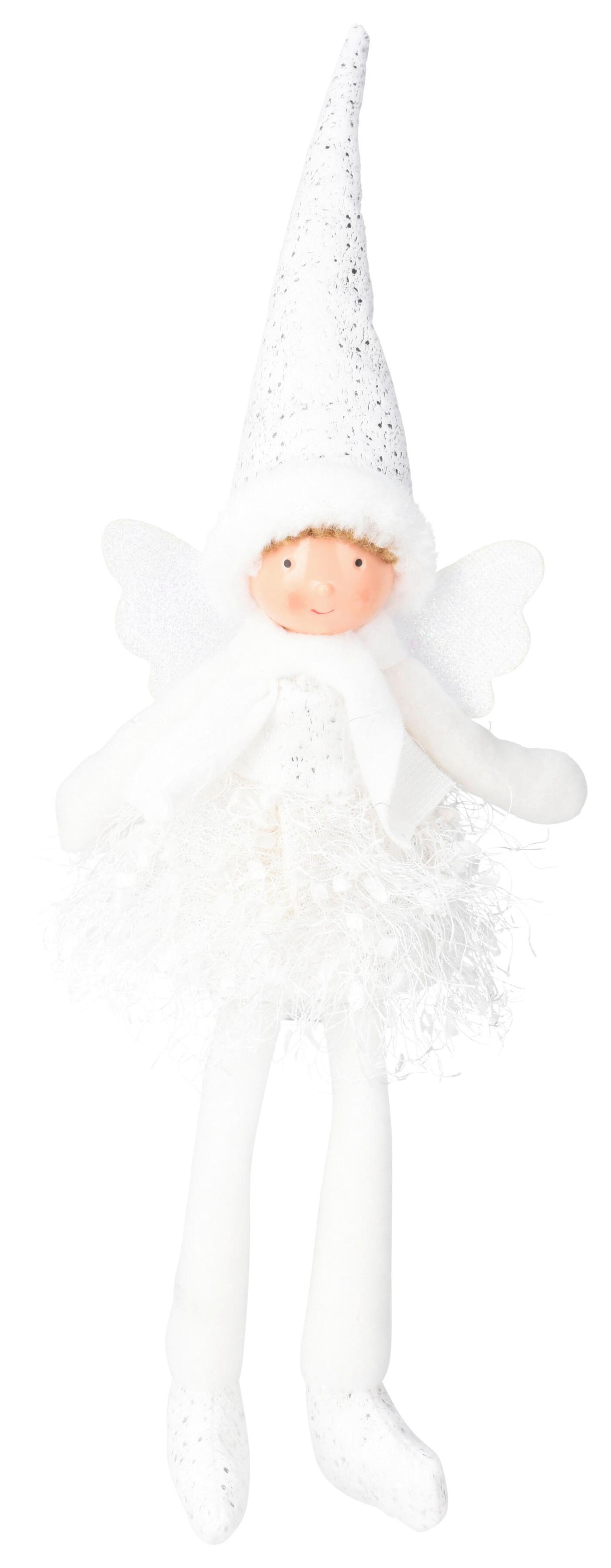 Dekoengel WHITE - Weiss, Textil (10/40/13cm)