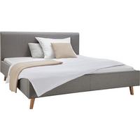 Polsterbett in Taupe ca. 140x200cm - Taupe/Eichefarben, Modern, Textil (140/200cm) - Zandiara
