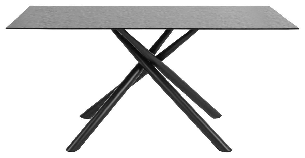 Étkezőasztal Piero - fekete, Lifestyle, üveg/fém (150/76/90cm) - Mömax