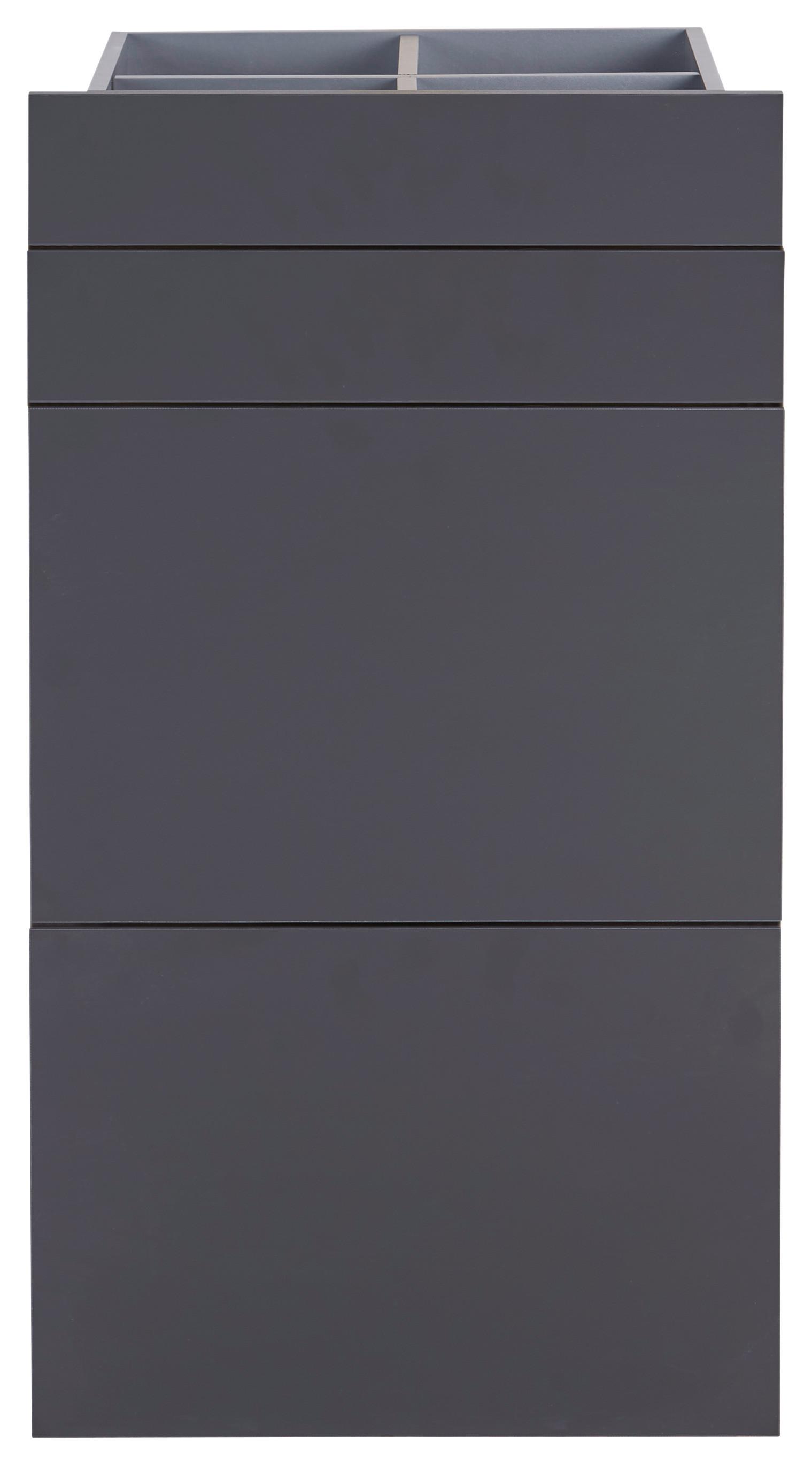 Schubladenset Unit in Anthrazit - Anthrazit, Modern, Holzwerkstoff (45,3/83/47cm) - Based