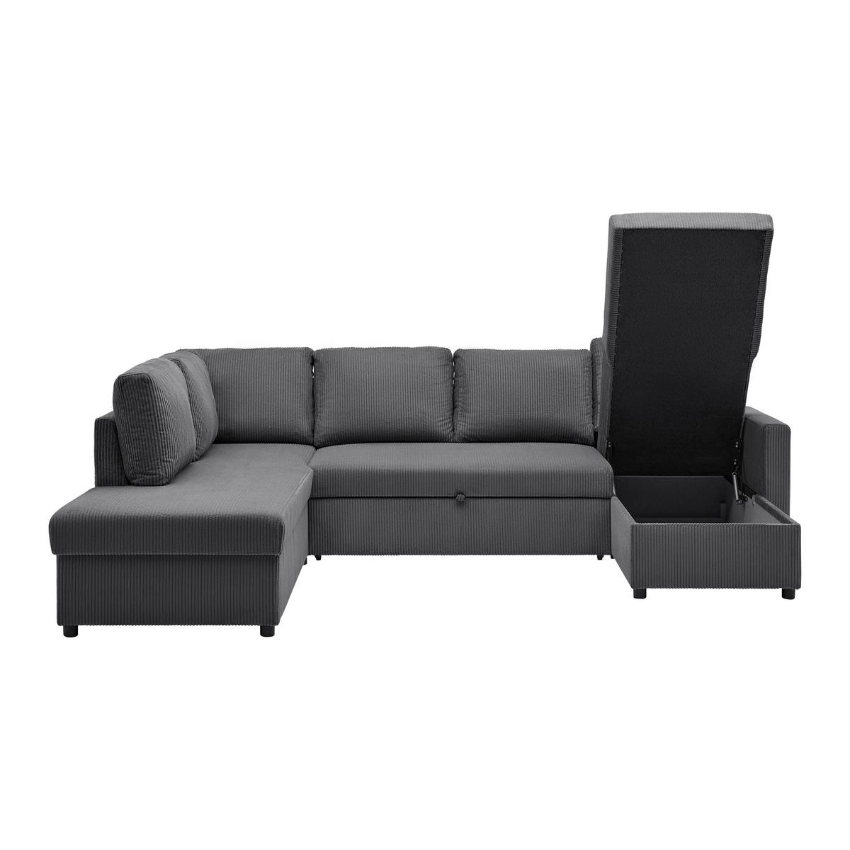 Sarokkanapé Martina - antracit, Modern, faalapú anyag/textil (204/89cm) - Mömax