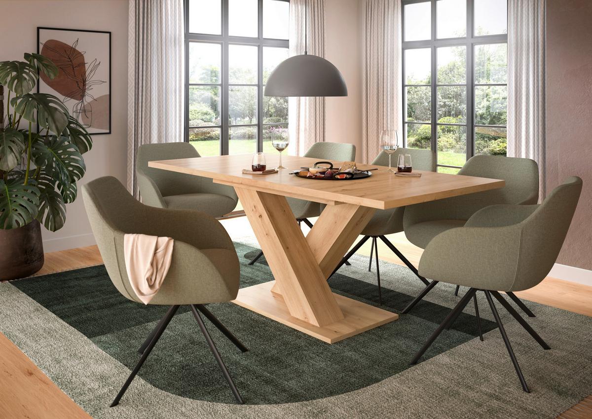 Ausziehtisch Marlon Eiche Artisan ca. 150-190x90x76 cm - Eiche Artisan, KONVENTIONELL, Holzwerkstoff (150-190/90/76cm)