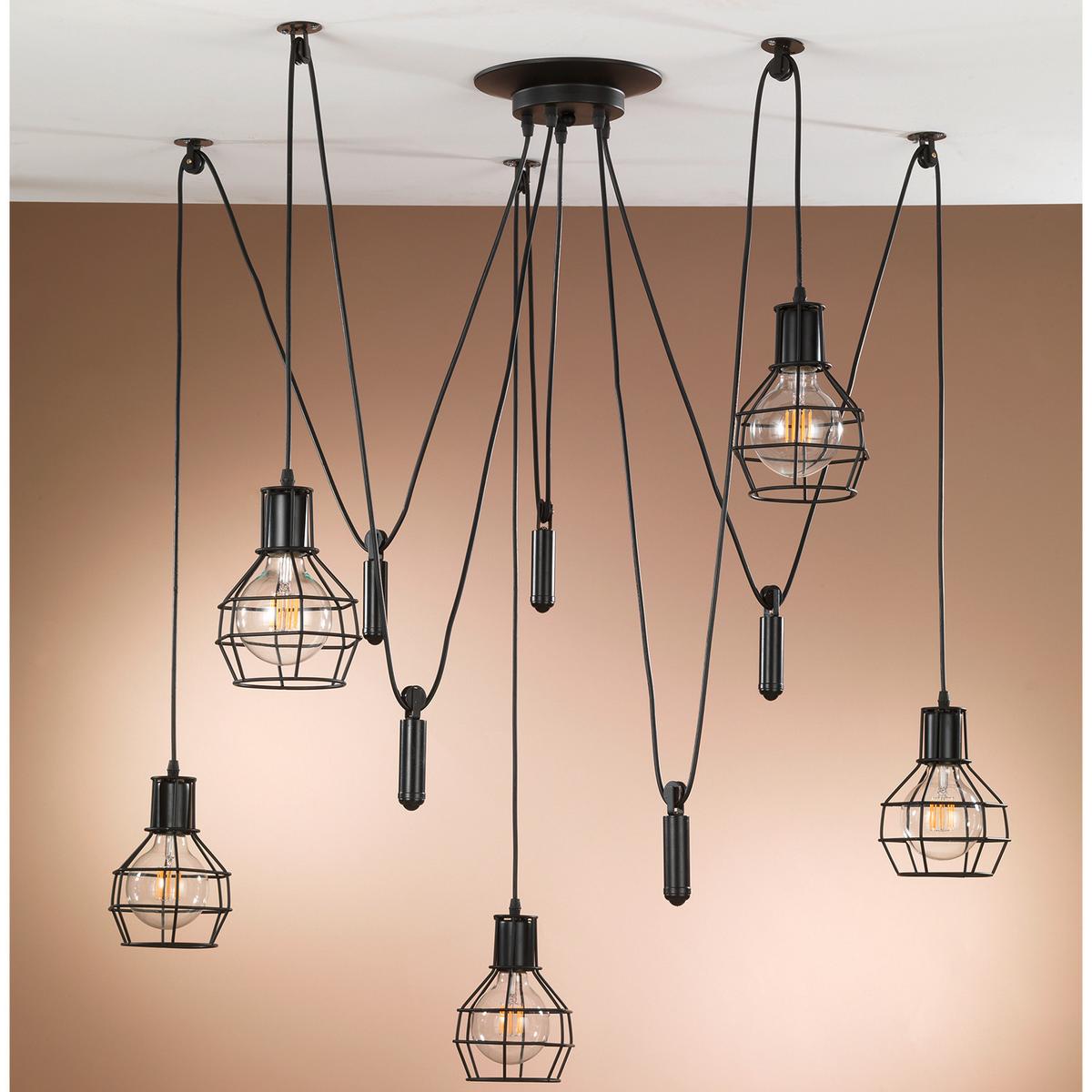 Hängeleuchte Spider Schwarz max. 22 Watt - Schwarz, LIFESTYLE, Metall (90/90cm)
