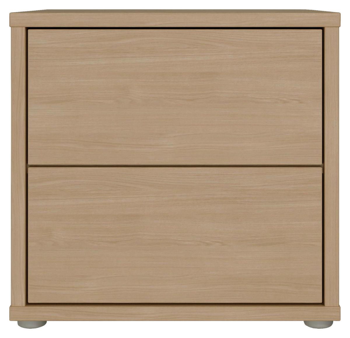 Nočna Omarica Alice, Barva Hrasta - srebrne barve/barve hrasta, Trend, umetna masa/leseni material (50/48/42cm) - Carryhome