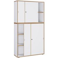Arhivska Omara Salia B100, Bela, Barva Hrasta - bela/medeni hrast, Design, leseni material (100/183/37cm) - MID.YOU