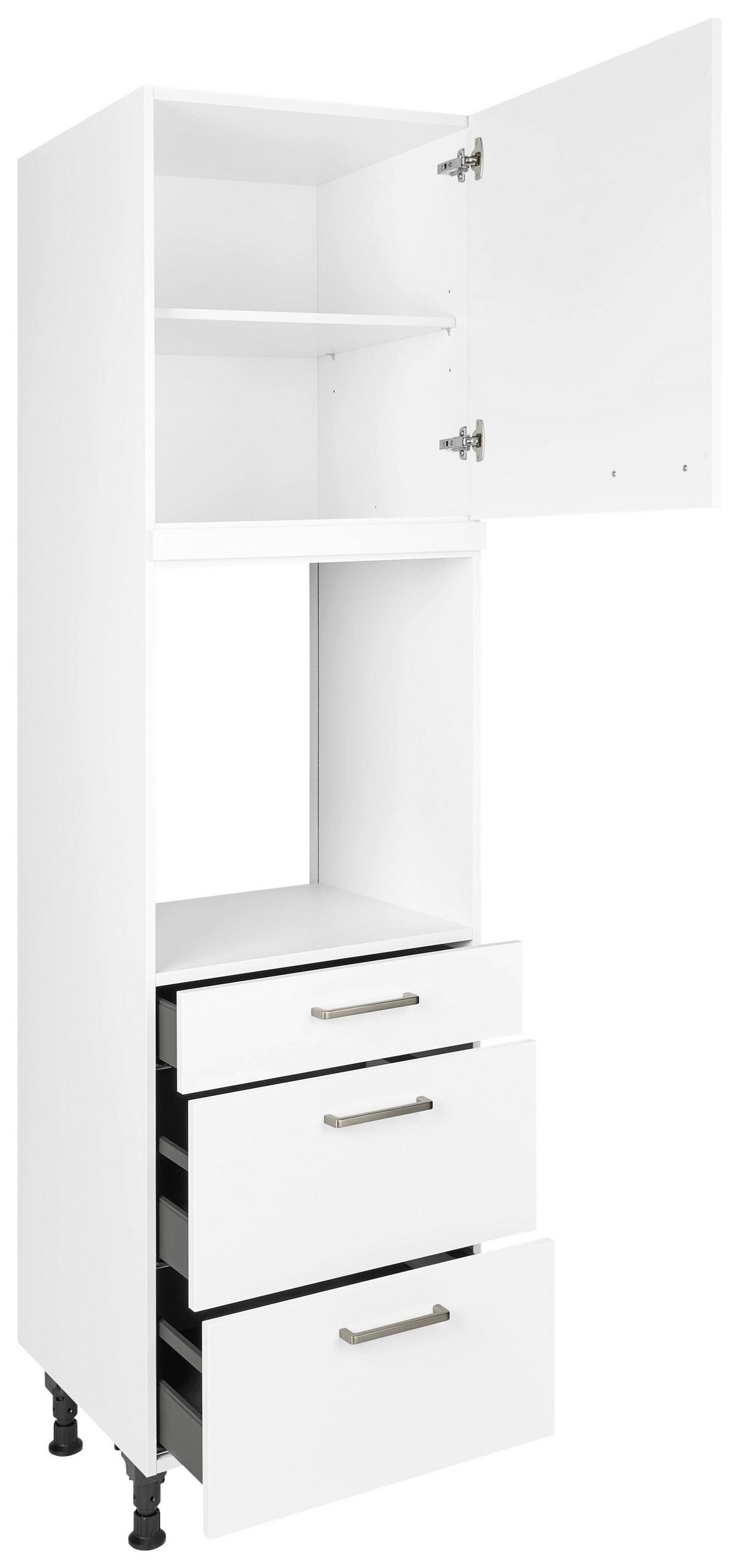 Geräteumbauschrank Touch Weiß - Edelstahlfarben/Weiß, MODERN, Holzwerkstoff/Metall (60/216,6/58cm) - Nobilia