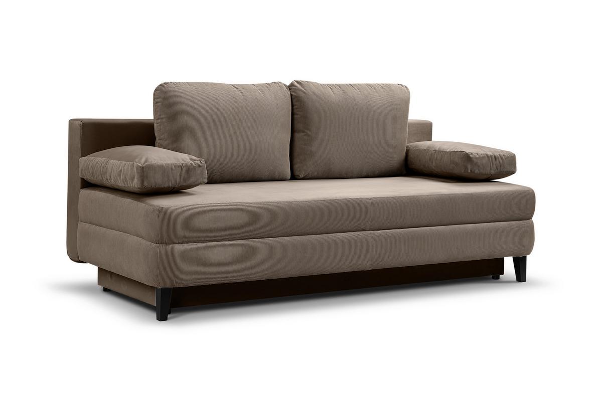 Schlafsofa Sorto Braunbeige - Beigebraun/Schwarz, Basics, Holz/Textil (200/91/100cm) - MID.YOU