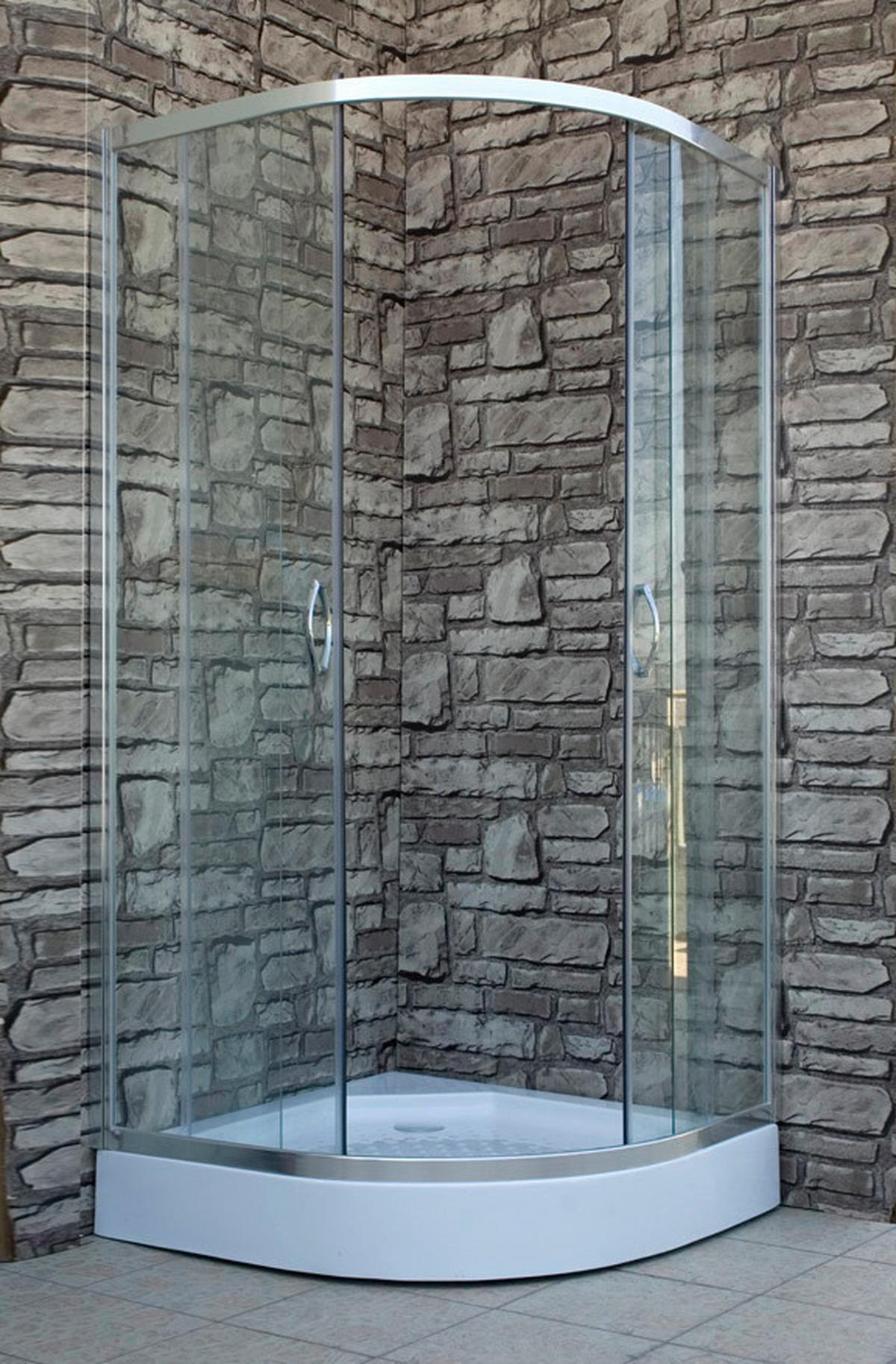 Zuhanykabin Íves T4090c - krómszínű, Konventionell, műanyag/Üveg (90/190/90cm)