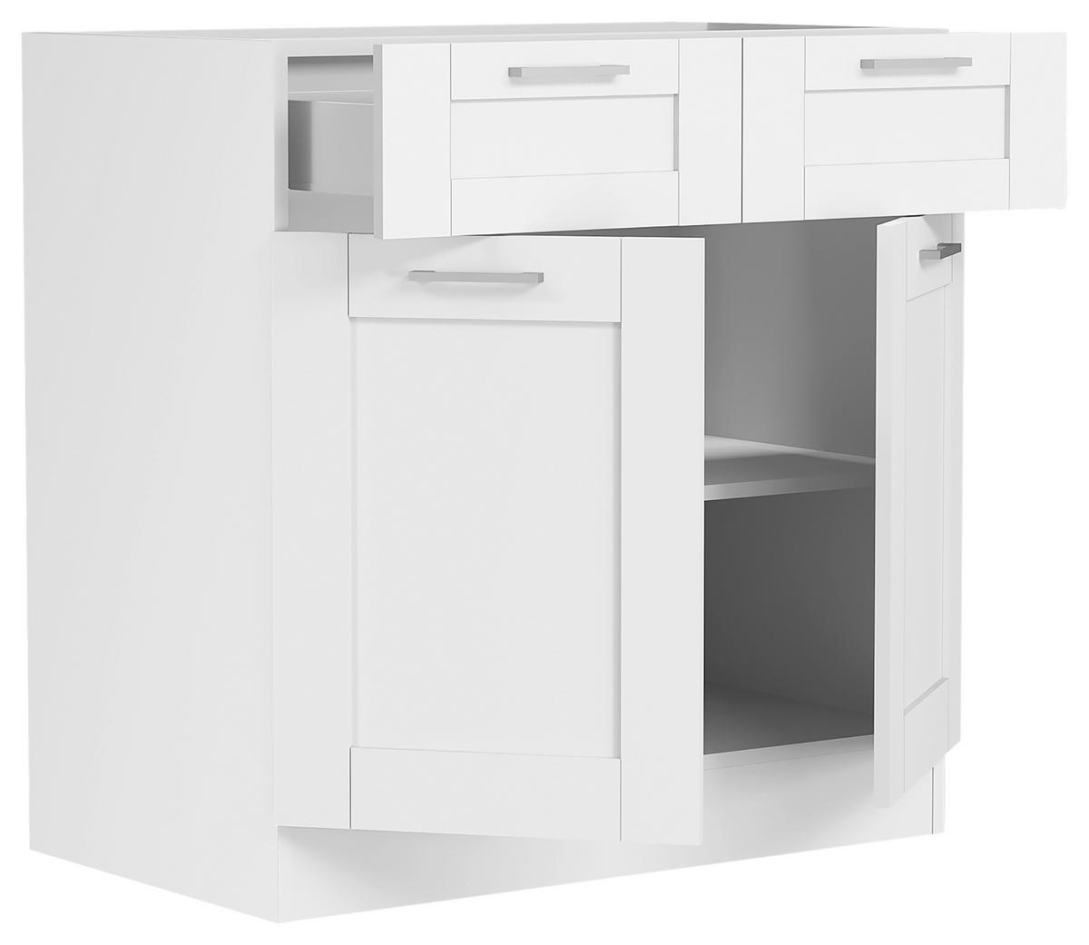 KÜCHENUNTERSCHRANK COLURA - Weiss/Silberfarben, Trend, Holzwerkstoff/Kunststoff (80/82/46cm) - MID.YOU