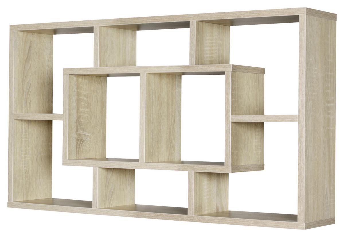 Stenski Regal Alex - barve hrasta, Konvencionalno, leseni material (85/47,5/16cm) - MID.YOU