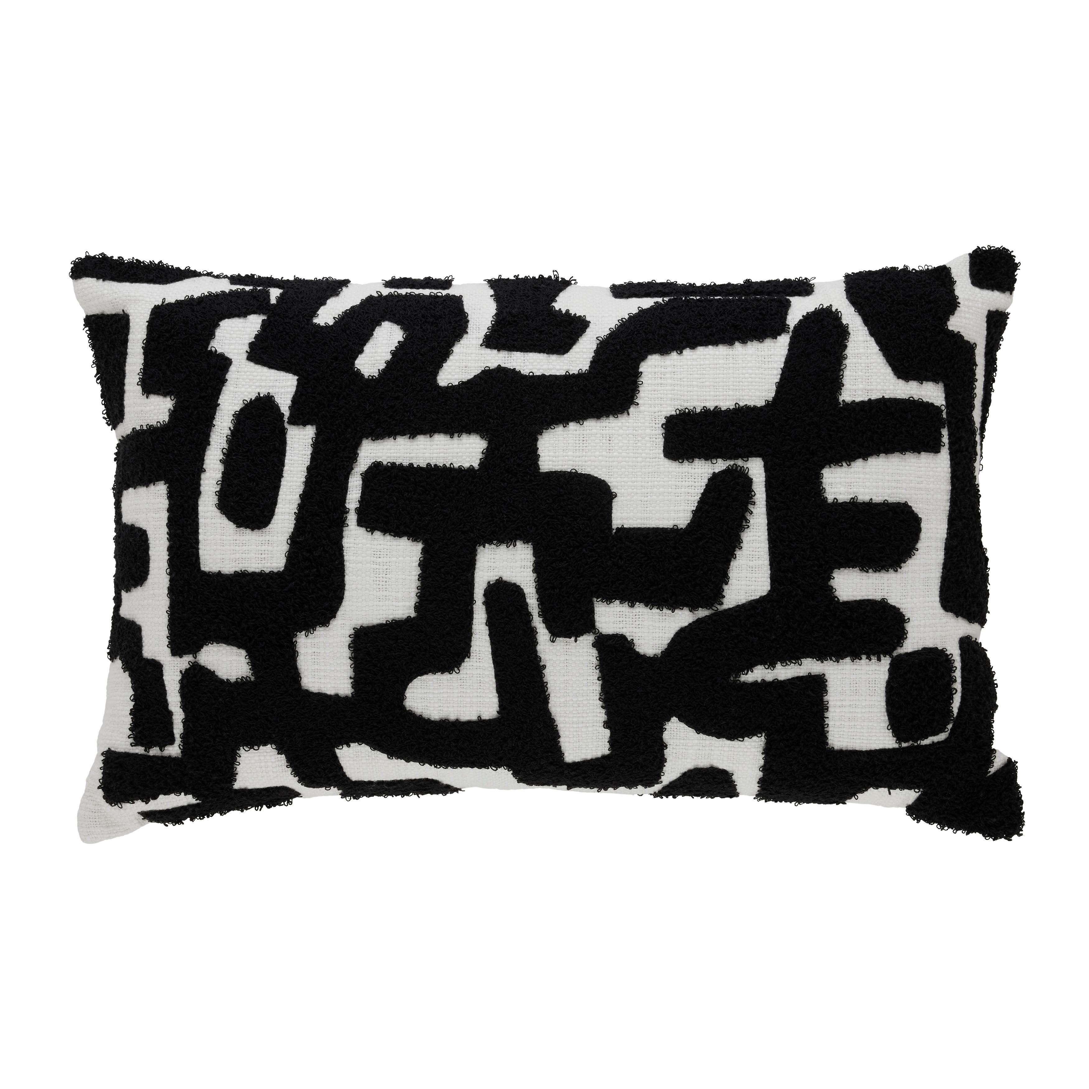 Okrasna Blazina Silva - črna/bela, Moderno, tekstil (30/50cm) - Modern Living