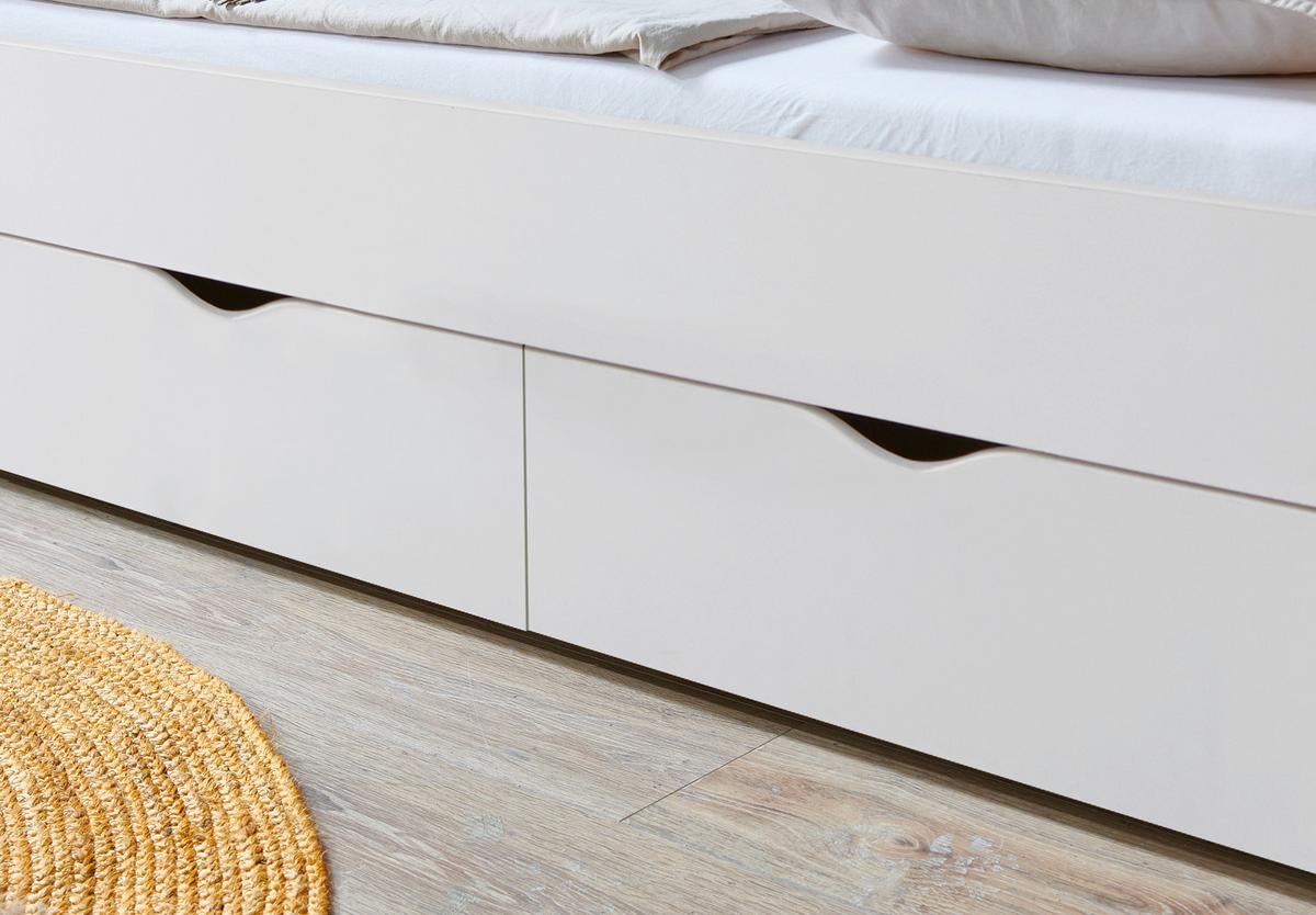 Raztegljiva Postelja Star, Bela, 90-180x200 - bela/barve bukve, Konvencionalno, leseni material/les (90-180/200cm) - Mömax