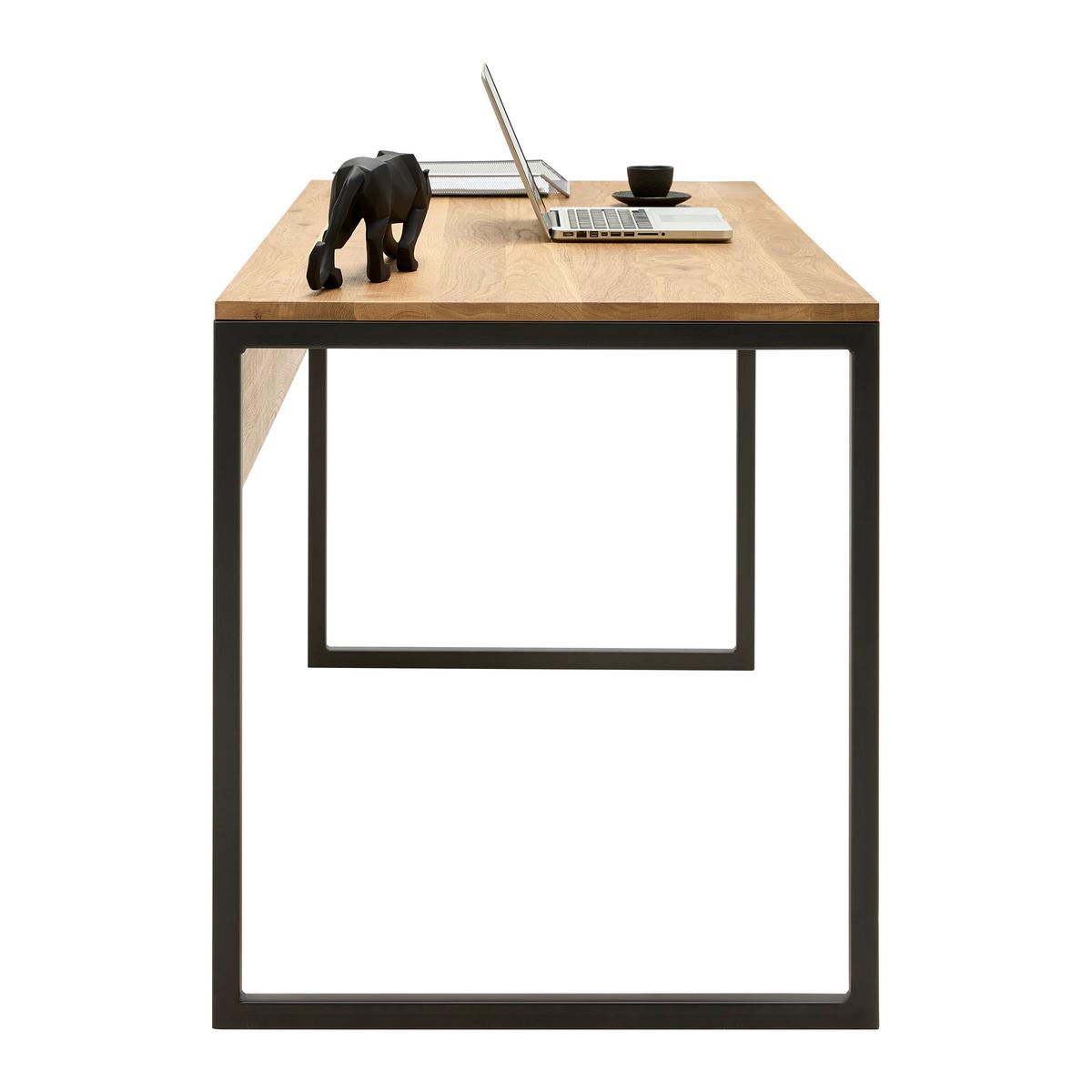 Schreibtisch Albero Naturfarben/Schwarz - Schwarz/Naturfarben, MODERN, Holz/Metall (160/76/70cm) - Premium Living