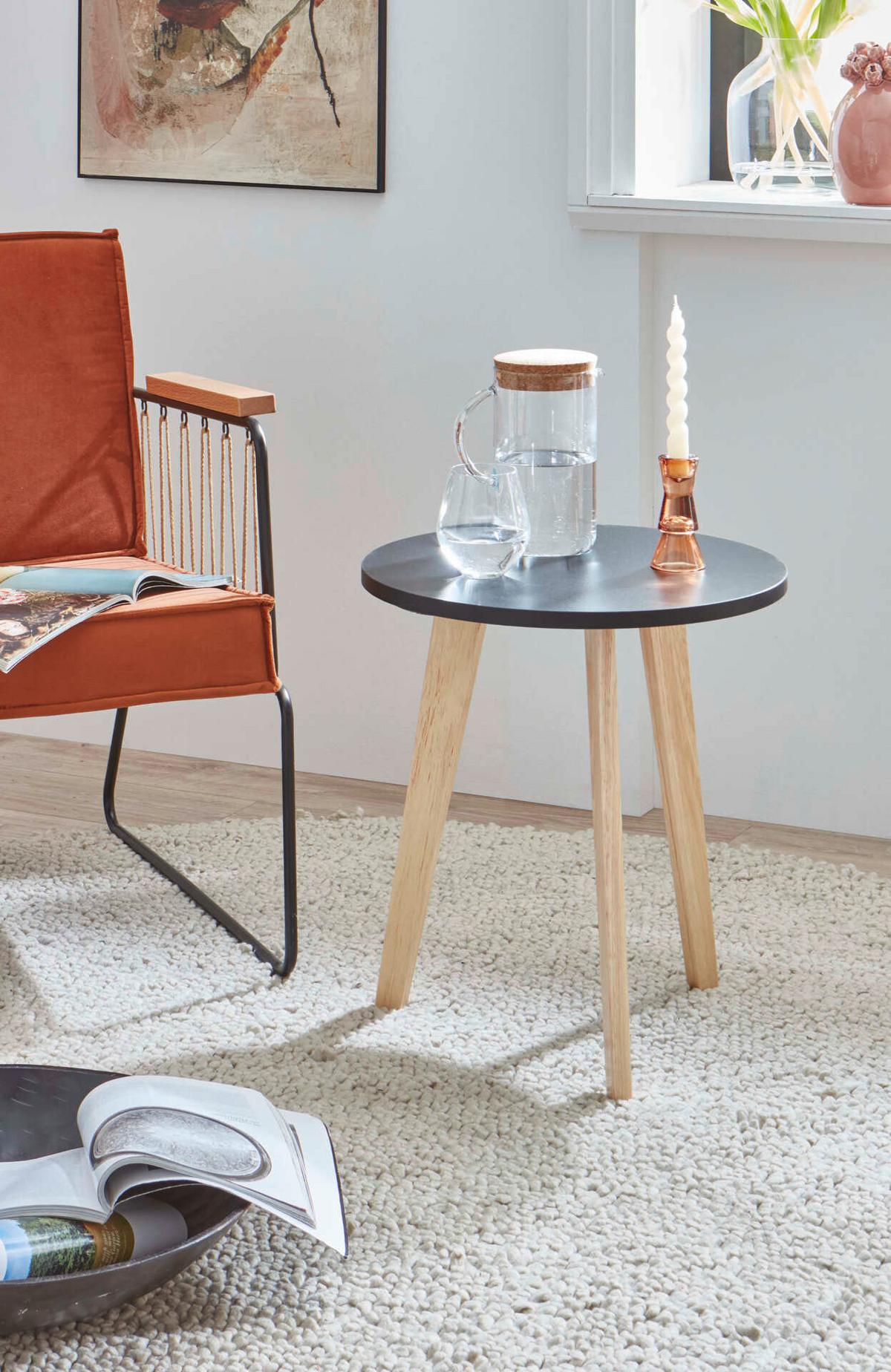 COUCHTISCH KLEINMÖBEL - Eichefarben/Schwarz, Design, Holz/Holzwerkstoff (50/45,8cm) - MID.YOU