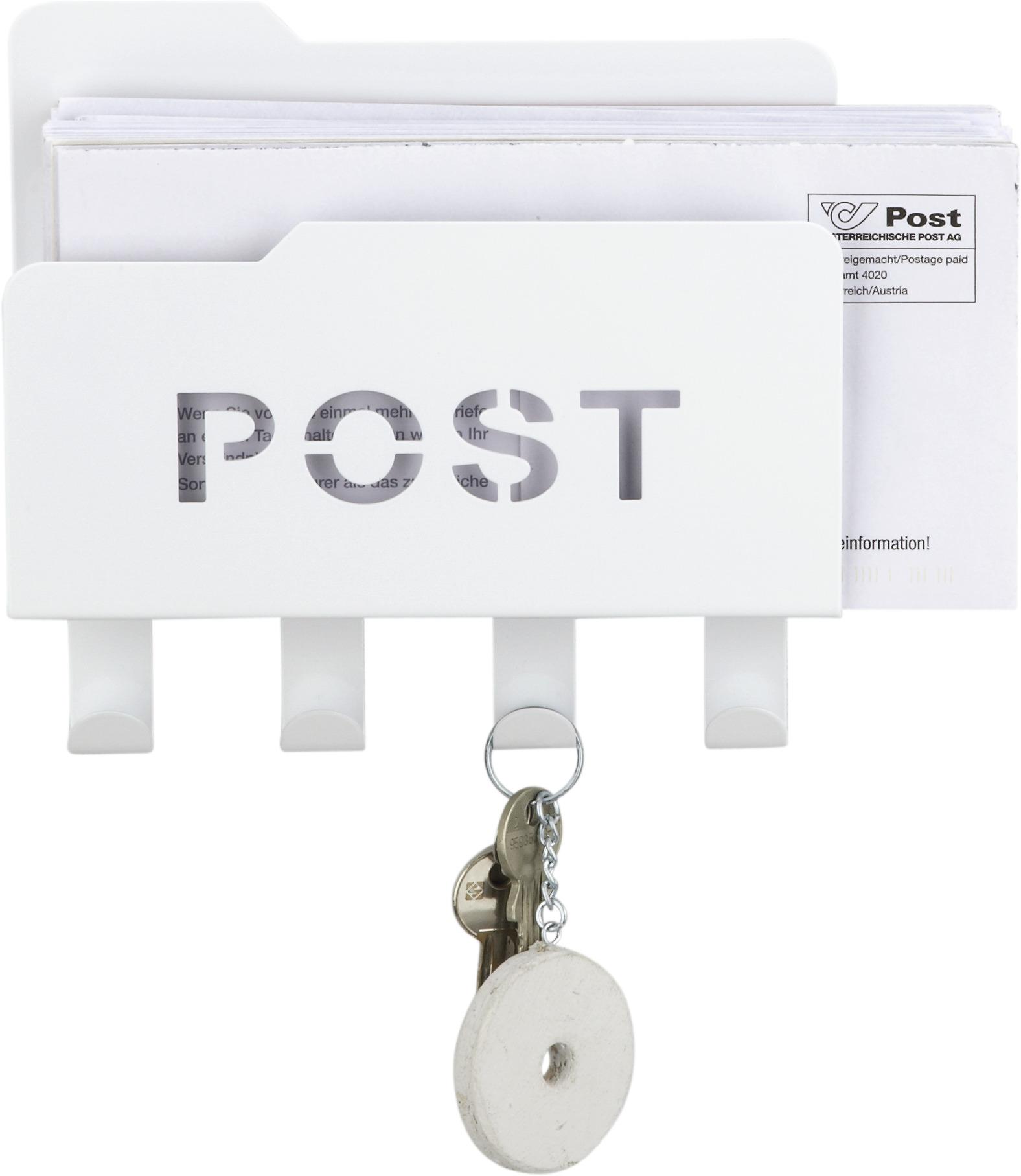Pisemski Odlagalnik Post, Bela - bela, kovina (20/5,1/18,8cm) - Modern Living