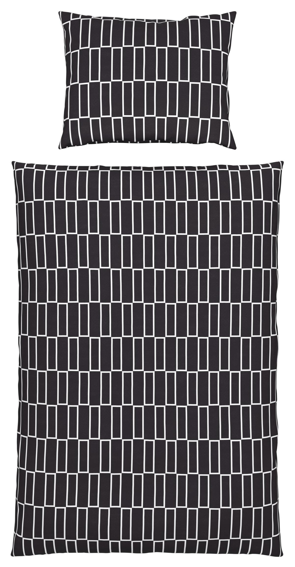 Ágyneműhuzat-garnitúra Brigg - fekete/világoszöld, textil (140/200cm) - Modern Living