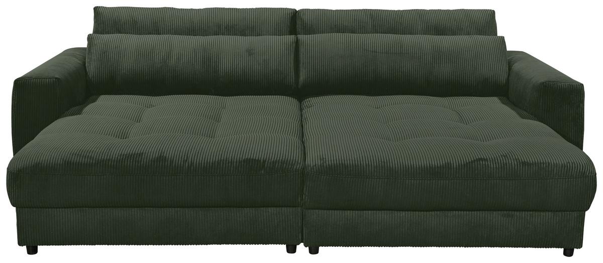 Bigsofa Barura Loveseat ca. 292x194 cm Dunkelgrün - Dunkelgrün/Schwarz, KONVENTIONELL, Holzwerkstoff/Kunststoff (292/90/194cm) - MID.YOU