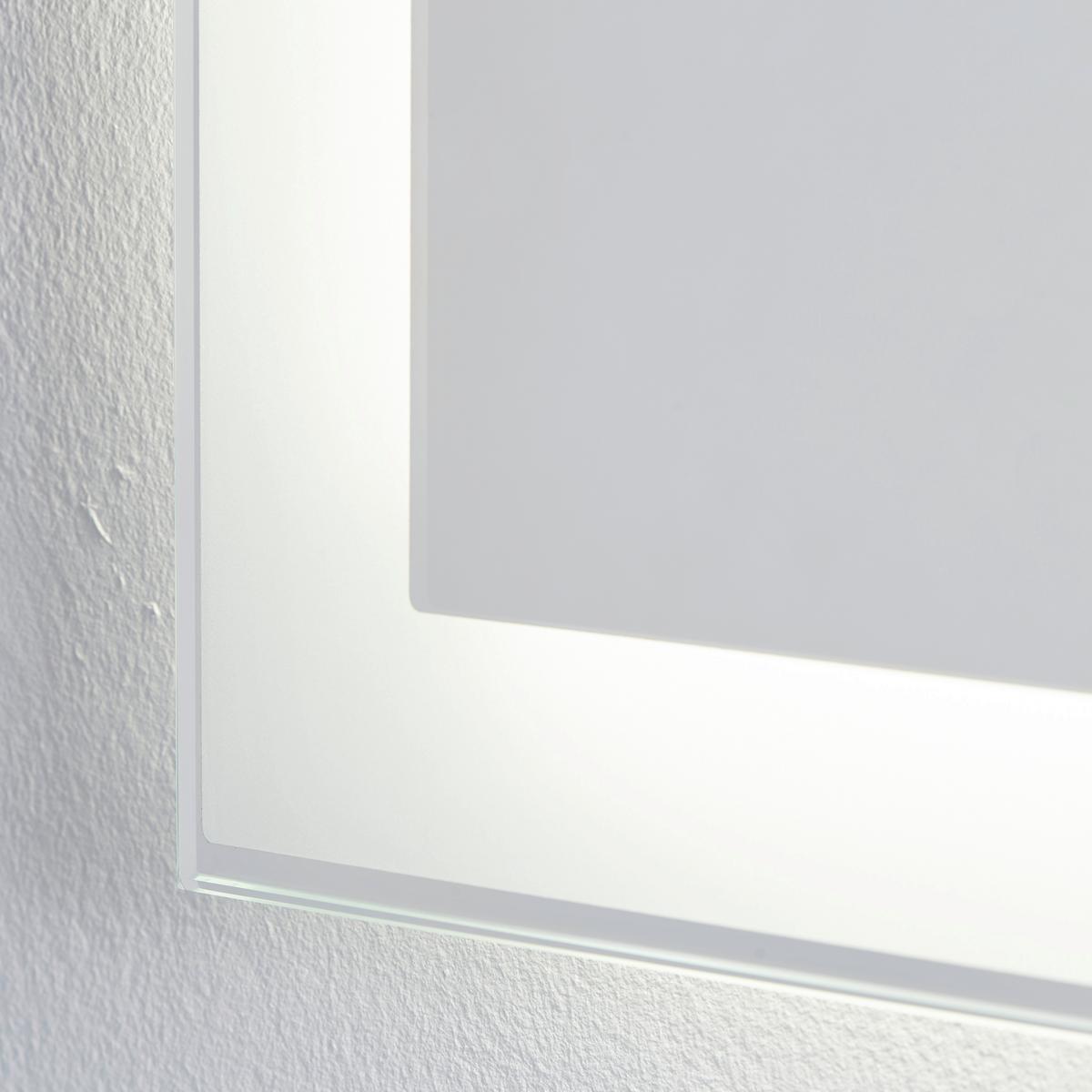 Wandspiegel in Grau inkl. LED 'Mirror Clock' - Silberfarben/Grau, Basics, Glas/Holzwerkstoff (60/80/3cm)