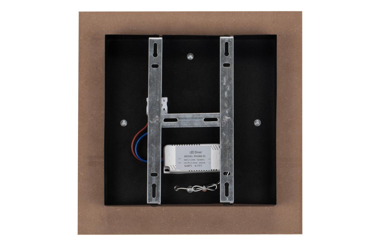 LAMPA SUFITOWA LED WOODSTOCK *SBN* - kolor naturalny/czarny, Natur, materiał drewnopochodny/metal (32/32cm) - Novel